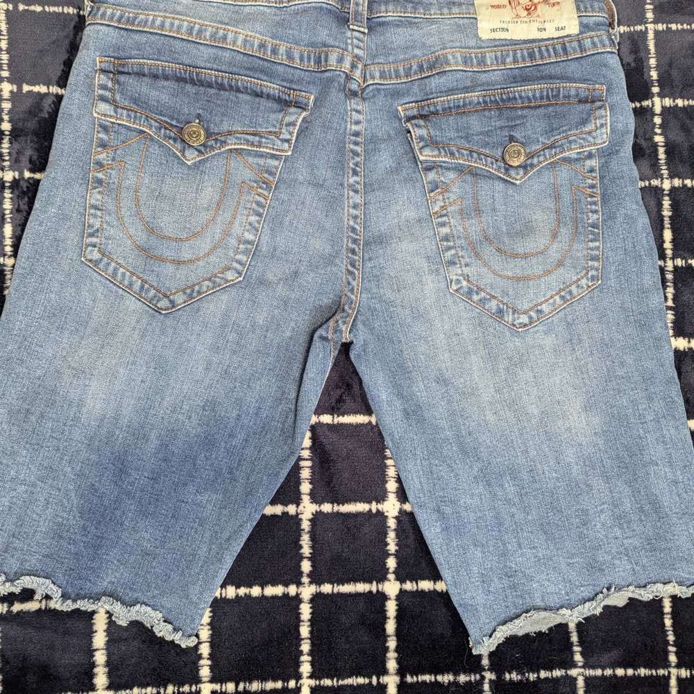 True Religion Blue Denim Shorts
